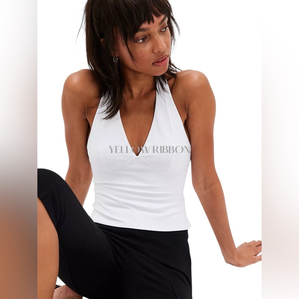 🆕 FREE PEOPLE INTIMATELY | STILL HERE HALTER CAMI | WHITE